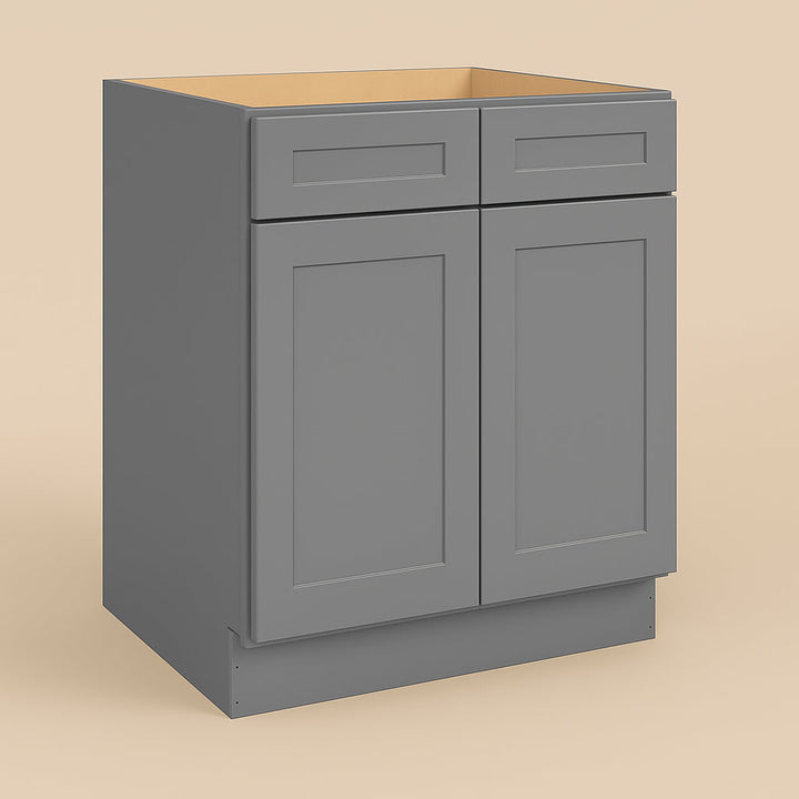 HOMEIBRO Shaker Grey Plywood Sink Base Cabinet - 33 in. W x 24 in. D x 34.5 in. H