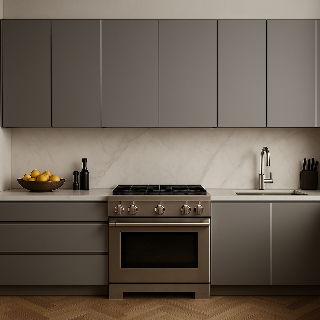 Cambridge Radiance Matte Grey Slab Wall Kitchen Cabinet - 36 in. W x 12 in. D x 36 in. H