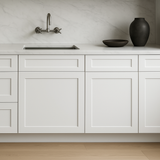Plywell Ready to Assemble Shaker Base Cabinet with 1 Door and 1 Drawer in White