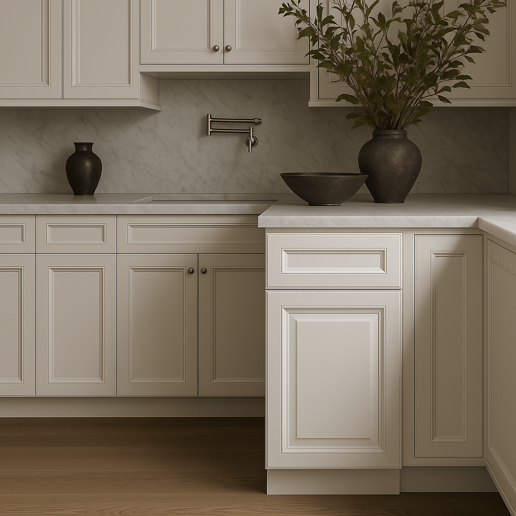 LIFEART CABINETRY Newport Ready to Assemble Base Cabinet with 1-Door and 1-Drawer in Classic White