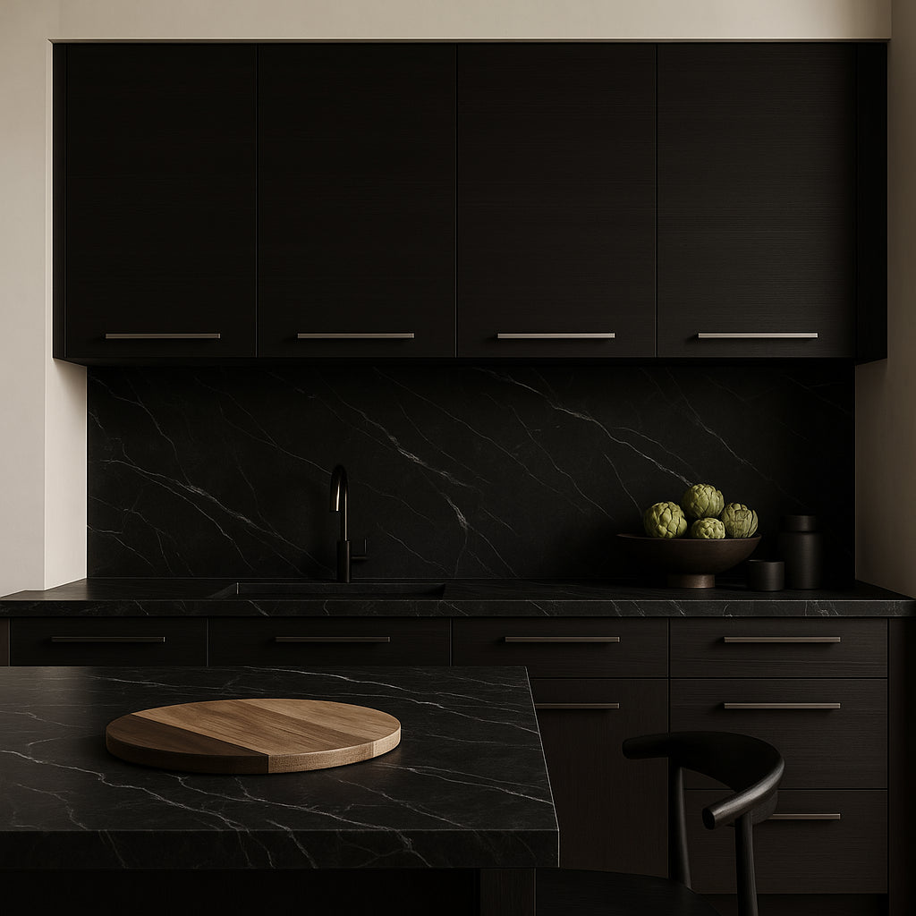 Amucolo Black Wood Wall Kitchen Cabinet with Shelves and 4-Doors, 47.2 in. W x 13.1 in. D x 23.6 in. H