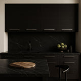 Amucolo Black Wood Wall Kitchen Cabinet with Shelves and 4-Doors, 47.2 in. W x 13.1 in. D x 23.6 in. H
