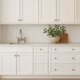 HOMEIBRO Shaker White Plywood Kitchen Cabinet with 3 Drawers - 12" W x 24" D x 34.5" H
