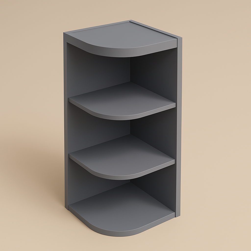 LIFEART CABINETRY Shaker Gray Wall Shelf with 3 Fixed Shelves