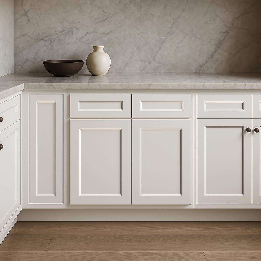 HOMEIBRO White Plywood Shaker Base Kitchen Cabinet with 2-Door and 2-Drawer (30 in. W x 24 in. D x 34.5 in. H)