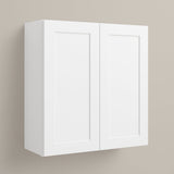 Plywell Shaker Double Door Wall Cabinet, Ready to Assemble, White, 36x30x12 in.