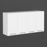 Amucolo White Wall Kitchen Cabinet with Shelves and Four Doors - 47.2 in. W x 13.1 in. D x 23.6 in. H