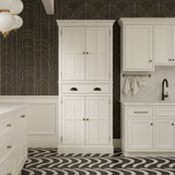 FUNKOL White MDF Kitchen Cabinet with Adjustable Shelves and Drawer