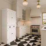 FUNKOL White MDF Kitchen Cabinet with Adjustable Shelves and Drawer