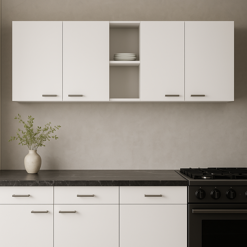 Adrinfly White Particle Board Kitchen Cabinet - Ready to Assemble