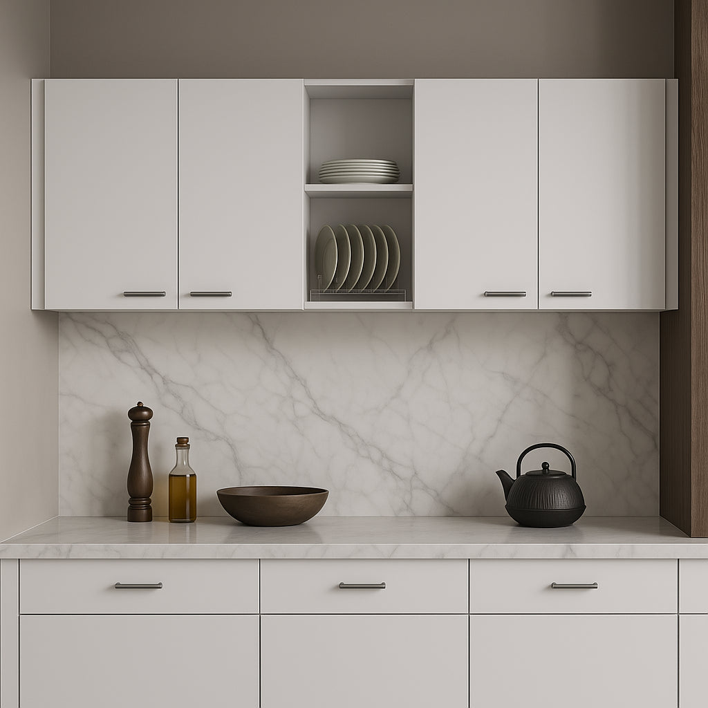 Adrinfly White Particle Board Kitchen Cabinet - Ready to Assemble