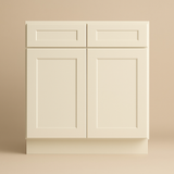 HOMEIBRO Newport Antique White Shaker Style Base Kitchen Cabinet - 33 in. W x 24 in. D x 34.5 in. H