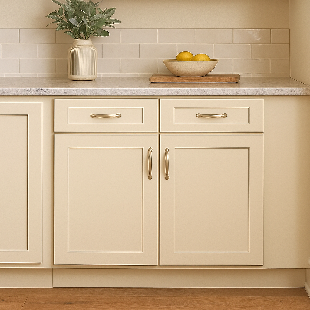 HOMEIBRO Newport Antique White Shaker Style Base Kitchen Cabinet - 33 in. W x 24 in. D x 34.5 in. H