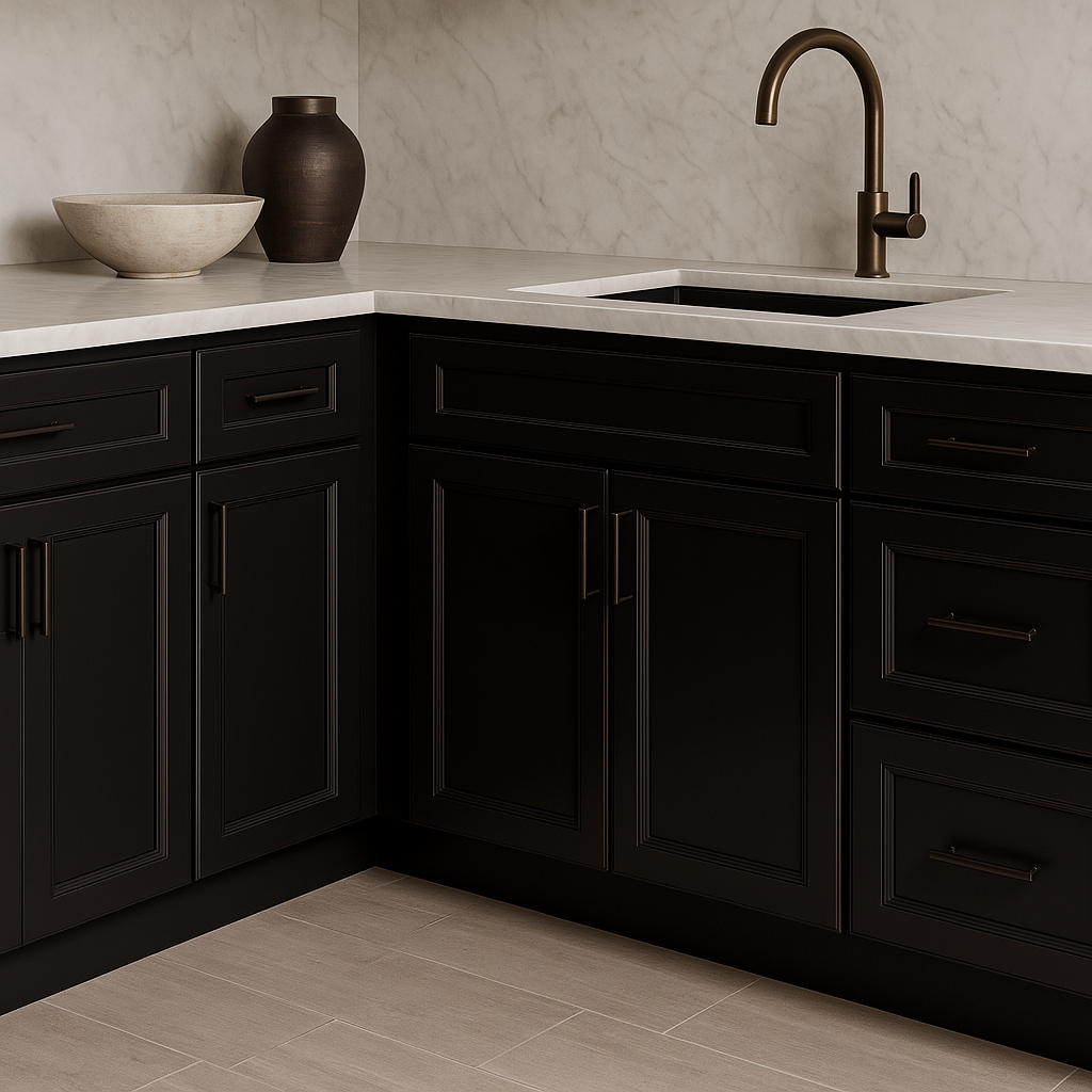 LIFEART CABINETRY Newport Ready to Assemble Base Cabinet with 1-Door and 1-Drawer in Dark Espresso