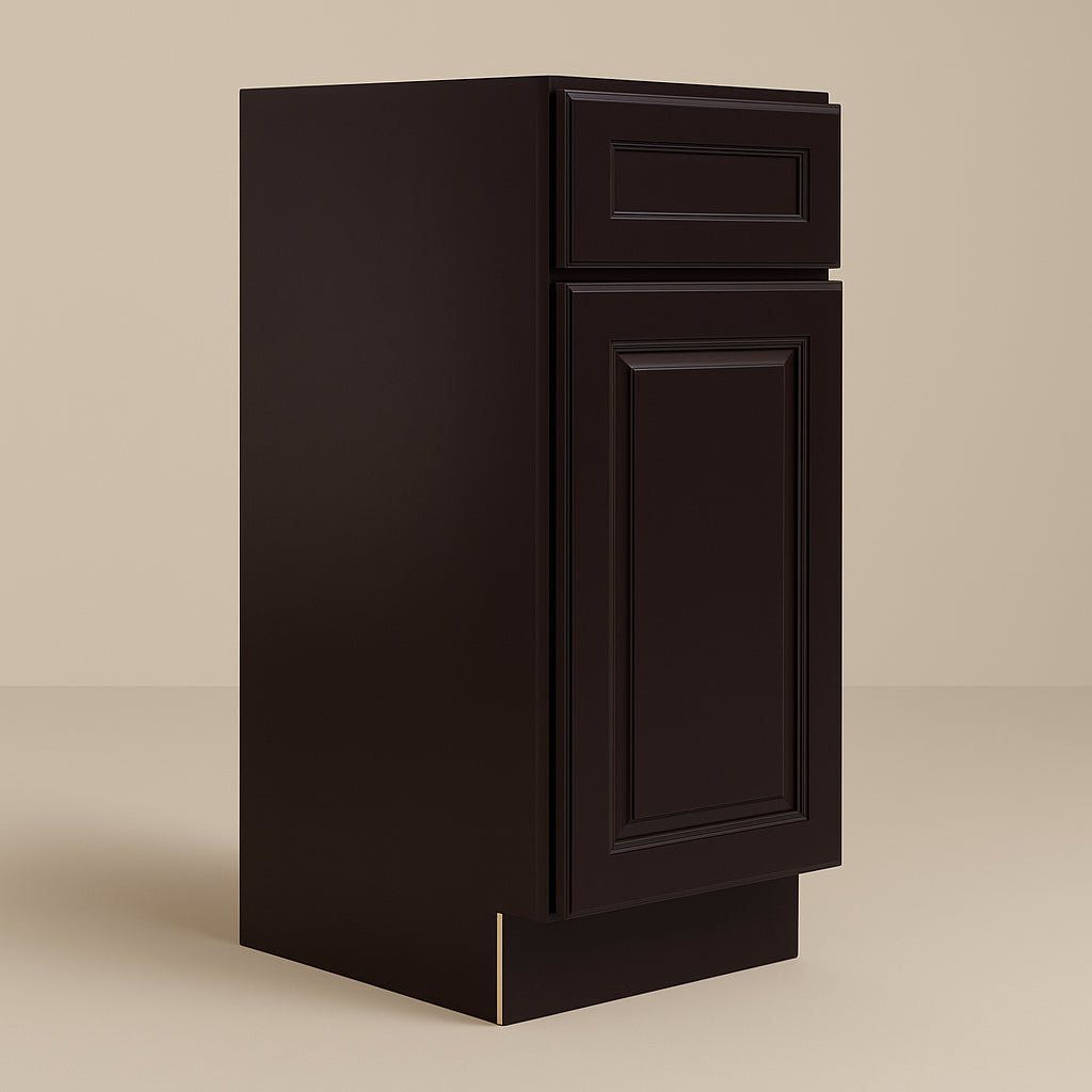 LIFEART CABINETRY Newport Ready to Assemble Base Cabinet with 1-Door and 1-Drawer in Dark Espresso