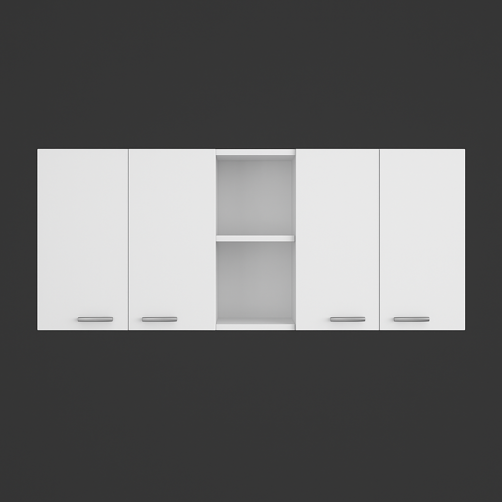 Zeus & Ruta White Plywood Wall Kitchen Cabinet with 2-Shelves and Double Door