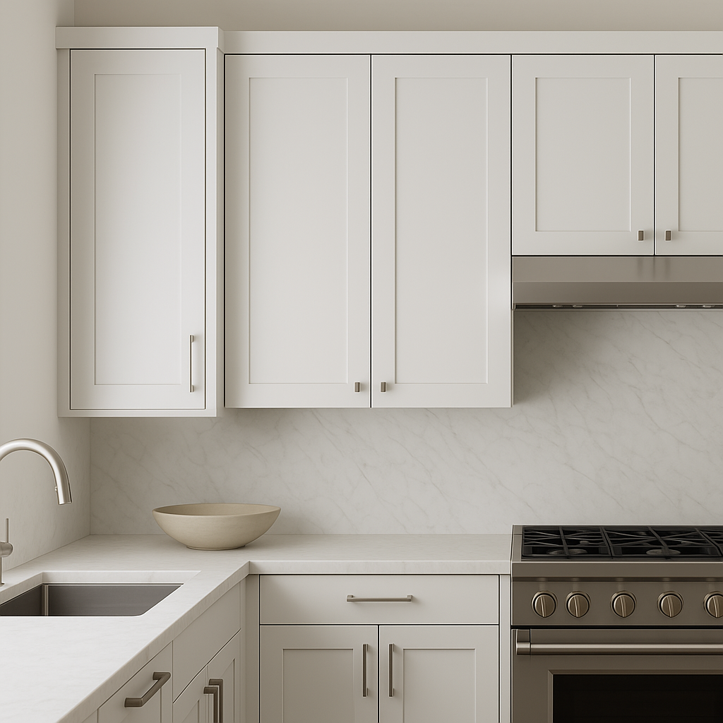 HOMEIBRO Shaker White Plywood Wall Cabinet, 12x12x36 Inches, Ready to Assemble