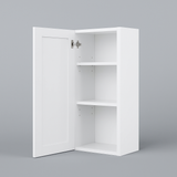 Cambridge Radiance White Gloss Slab Wall Kitchen Cabinet, 18x12x36 in.