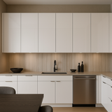 Cambridge Radiance White Gloss Slab Wall Kitchen Cabinet, 18x12x36 in.