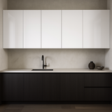 Cambridge Radiance White Gloss Slab Wall Kitchen Cabinet, 18x12x36 in.