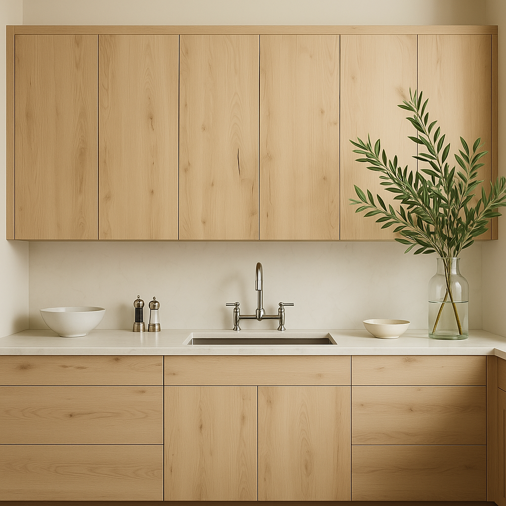 Cambridge Radiance Light Oak Slab Wall Kitchen Cabinet - 24x12x30 in.