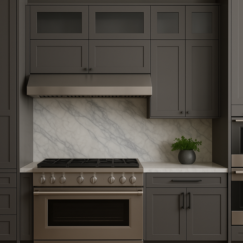 HOMEIBRO Shaker Grey Wall Glass Kitchen Cabinet - 33-in W x 12-in D x 12-in H