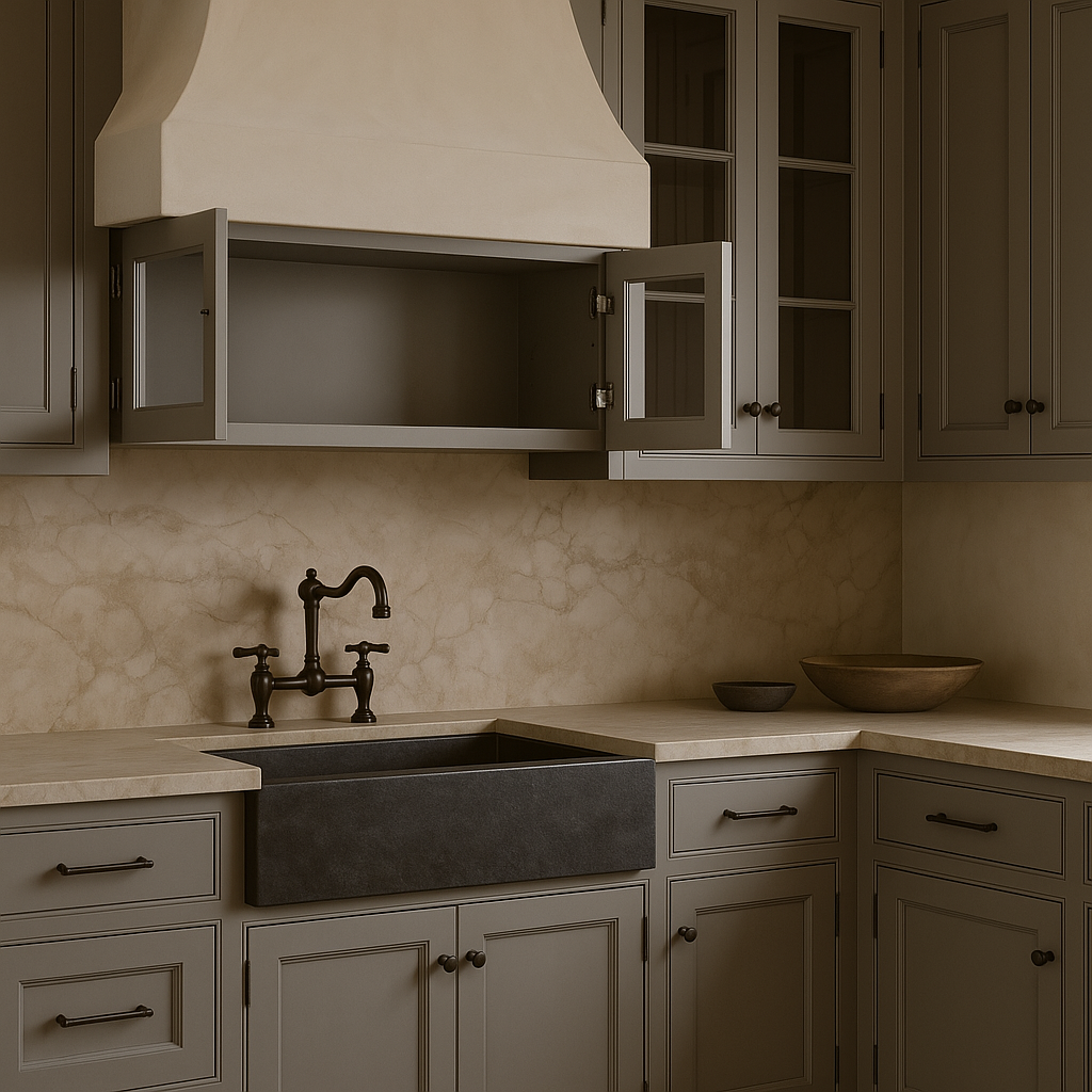 HOMEIBRO Shaker Grey Wall Glass Kitchen Cabinet - 33-in W x 12-in D x 12-in H