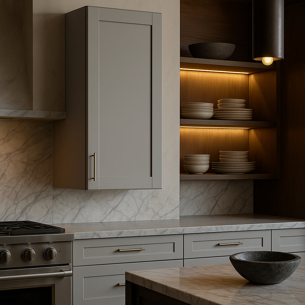 MILL'S PRIDE Richmond Vesuvius Gray Plywood Shaker Wall Kitchen Cabinet