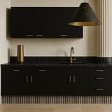 Aoibox Black Wall Cabinet with Double Door - 39.37 in. W x 12.59 in. D x 19.29 in. H