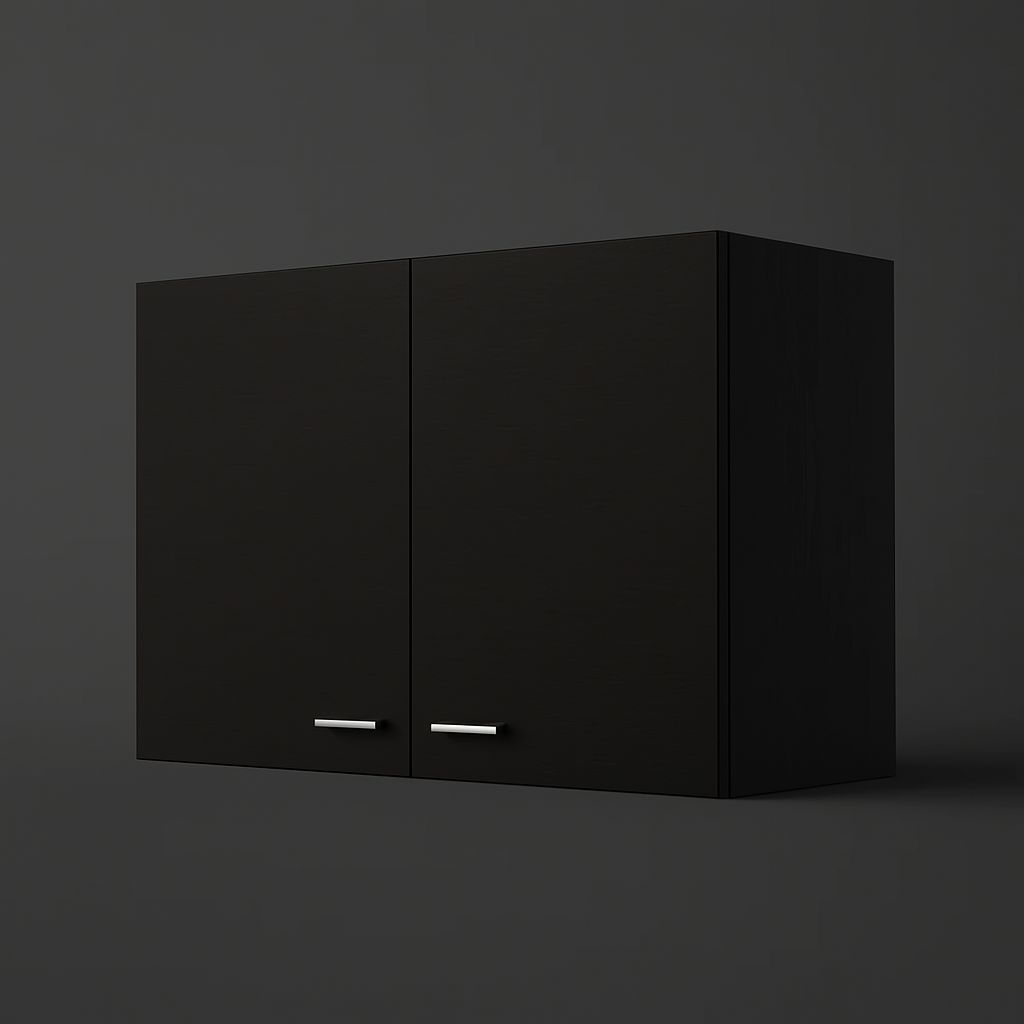 Aoibox Black Wall Cabinet with Double Door - 39.37 in. W x 12.59 in. D x 19.29 in. H
