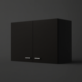 Aoibox Black Wall Cabinet with Double Door - 39.37 in. W x 12.59 in. D x 19.29 in. H