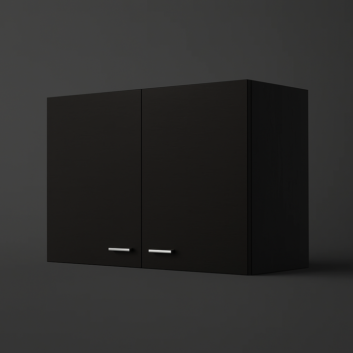 Aoibox Black Wall Cabinet with Double Door - 39.37 in. W x 12.59 in. D x 19.29 in. H