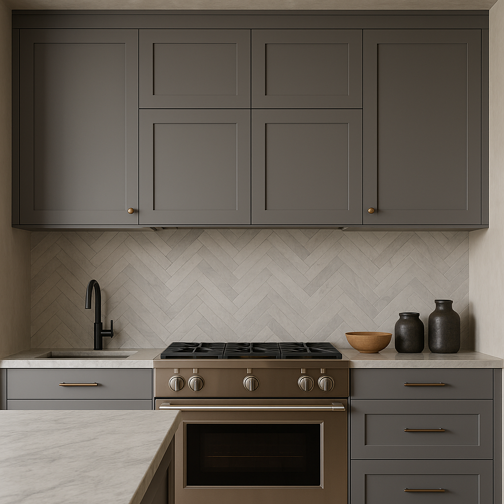 HOMEIBRO Shaker Grey Plywood Wall Cabinet, 30-in W x 12-in D x 18-in H