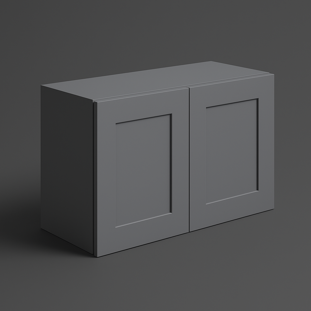 HOMEIBRO Shaker Grey Plywood Wall Cabinet, 30-in W x 12-in D x 18-in H