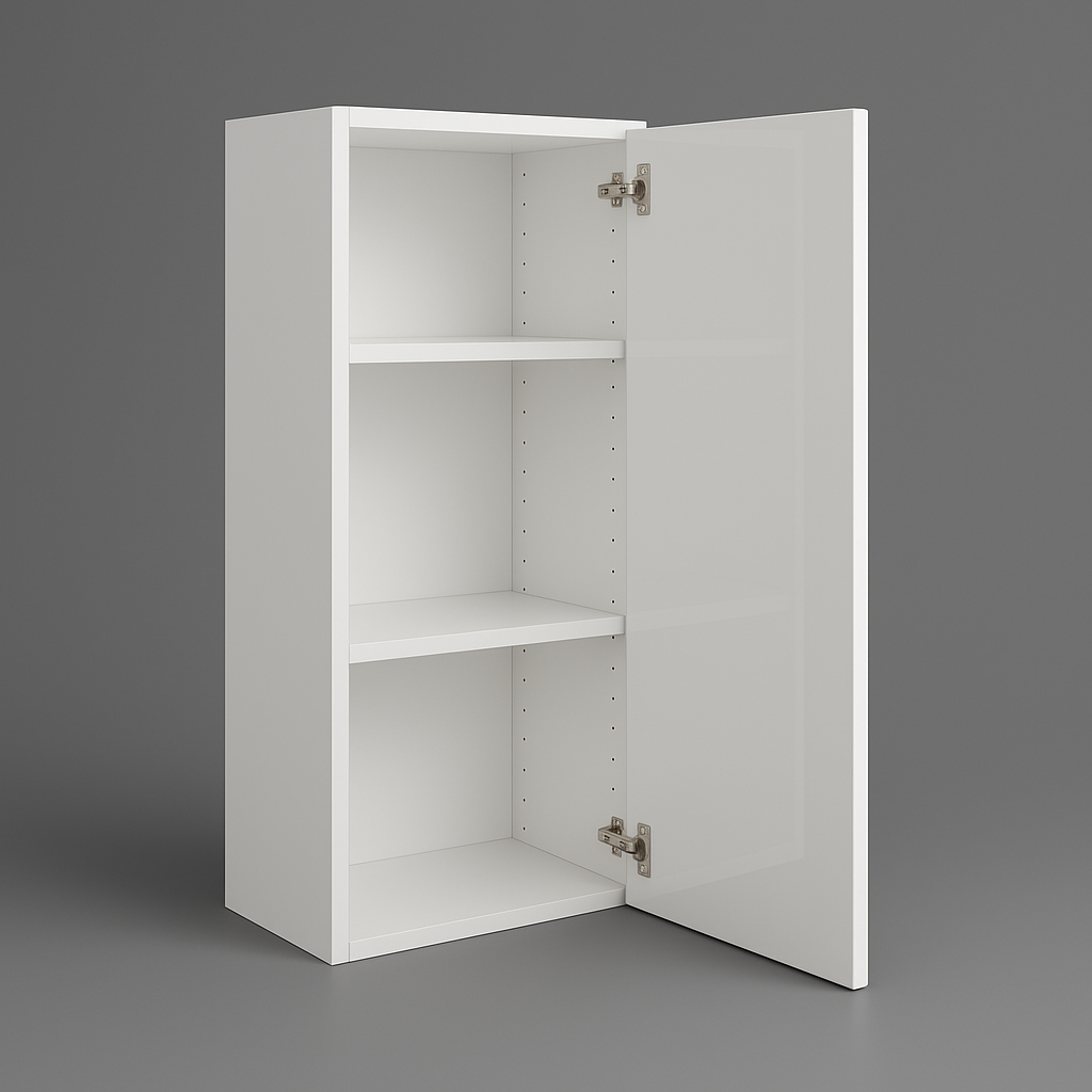 Cambridge Radiance White Gloss Slab Wall Kitchen Cabinet, 21x12x36 in.