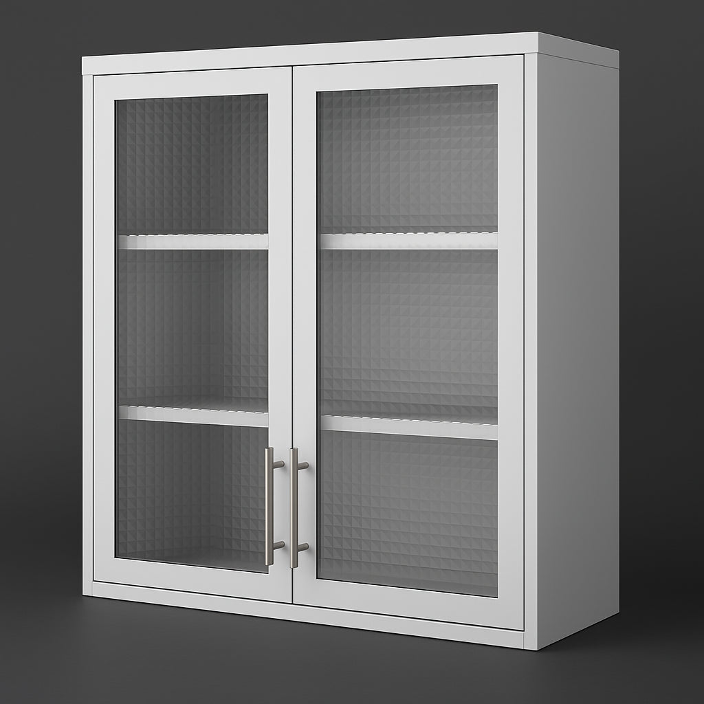 Aoibox Steel Wall Mounted Cabinet with Glass Door, 31.50 in. W x 11.80 in. D x 30 in. H