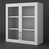 Aoibox Steel Wall Mounted Cabinet with Glass Door, 31.50 in. W x 11.80 in. D x 30 in. H