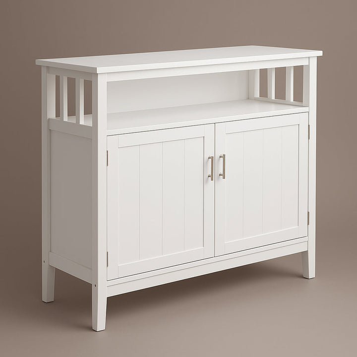 Tileon White MDF Kitchen Cabinet Sideboard - 39.96" W x 15.75" D x 34.25" H