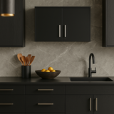 Amucolo Black Wood Wall Kitchen Cabinet with Double Doors - 27.56 in. W x 15.98 in. D x 19.69 in. H