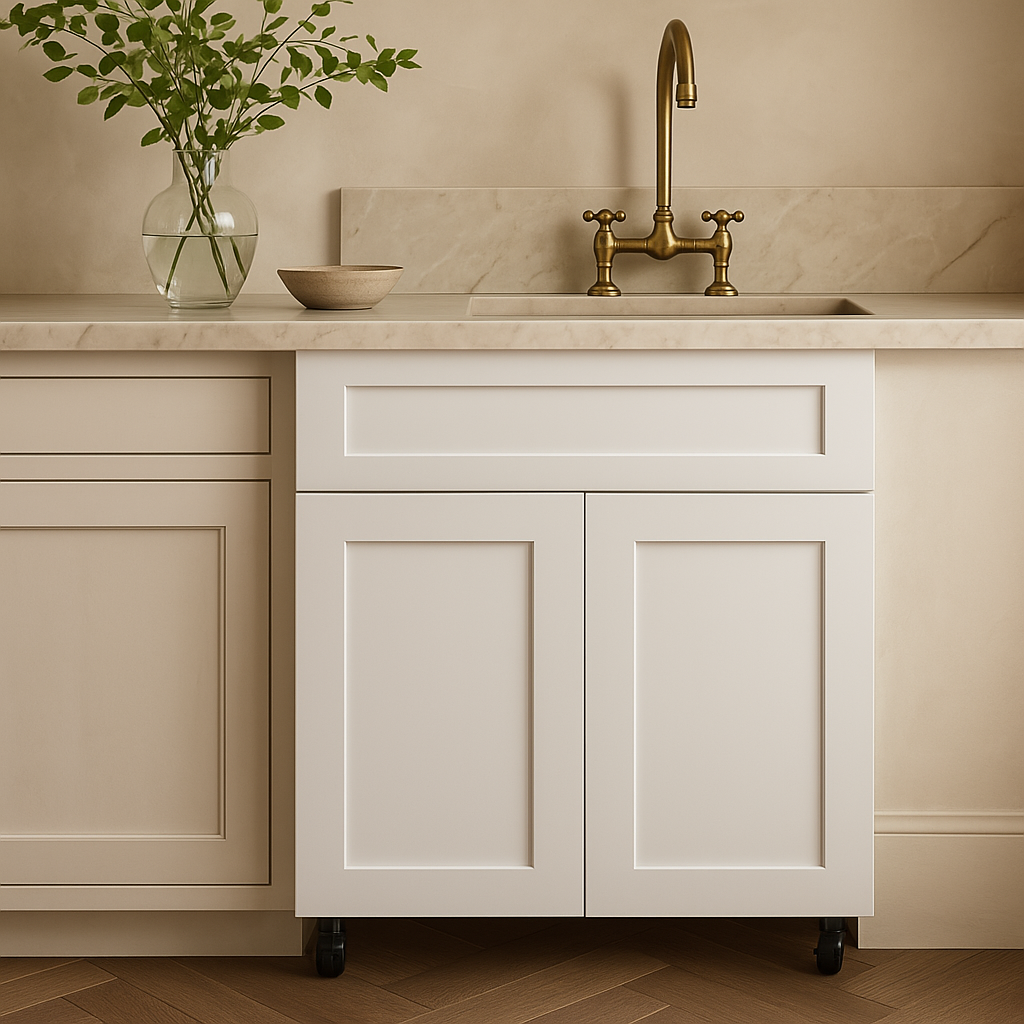 Cambridge Everest 30 in. Shaker Sink Base Kitchen Cabinet in White