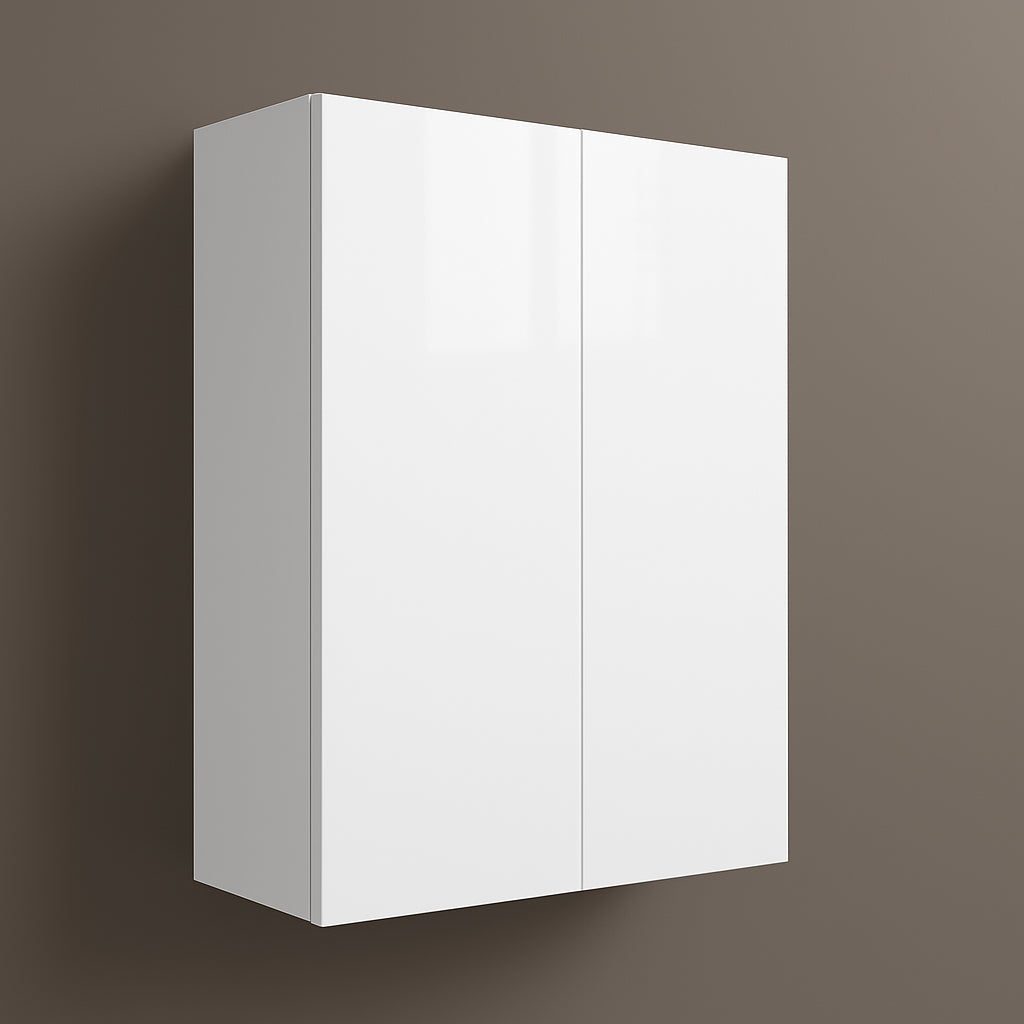 Cambridge Radiance White Gloss Slab Wall Kitchen Cabinet, 27x12x36 in.