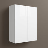 Cambridge Radiance White Gloss Slab Wall Kitchen Cabinet, 27x12x36 in.