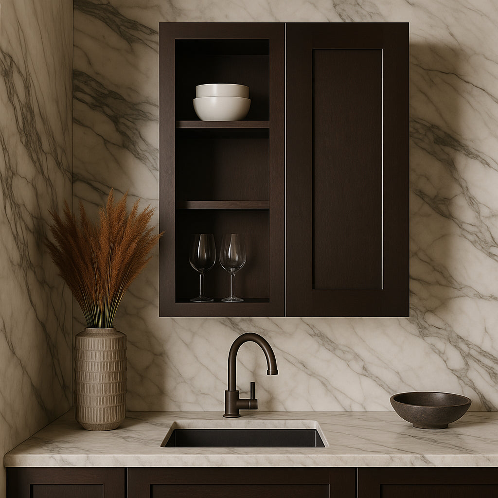 Design House Brookings Shaker Blind Wall Kitchen Cabinet in Espresso
