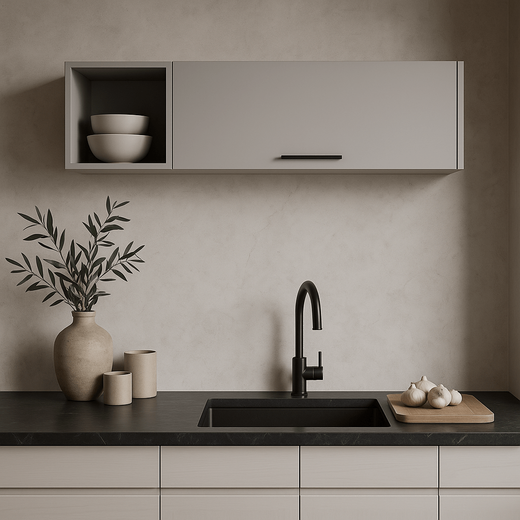 Anqtovp Wall Cabinet with Pneumatic Arms and Open Storage, White