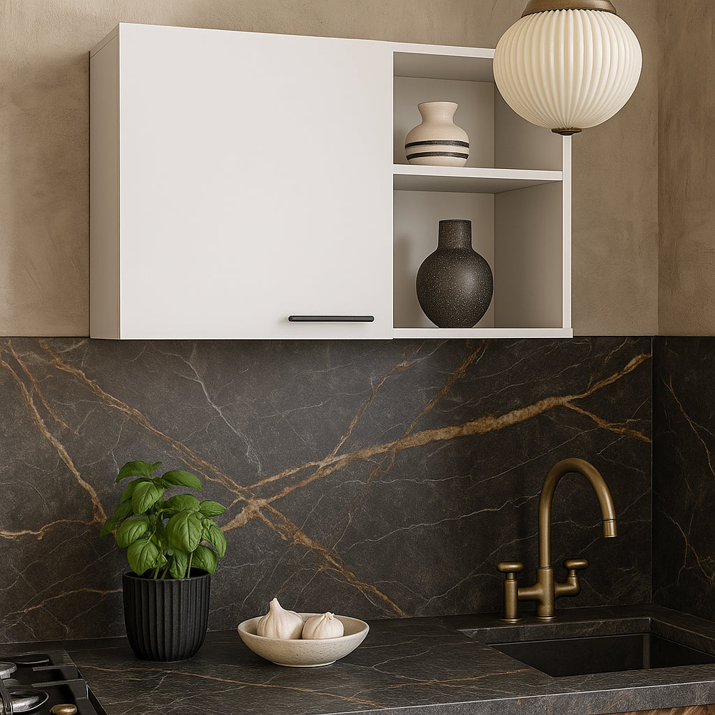Amucolo White Wood Wall Kitchen Cabinet - Ready to Assemble