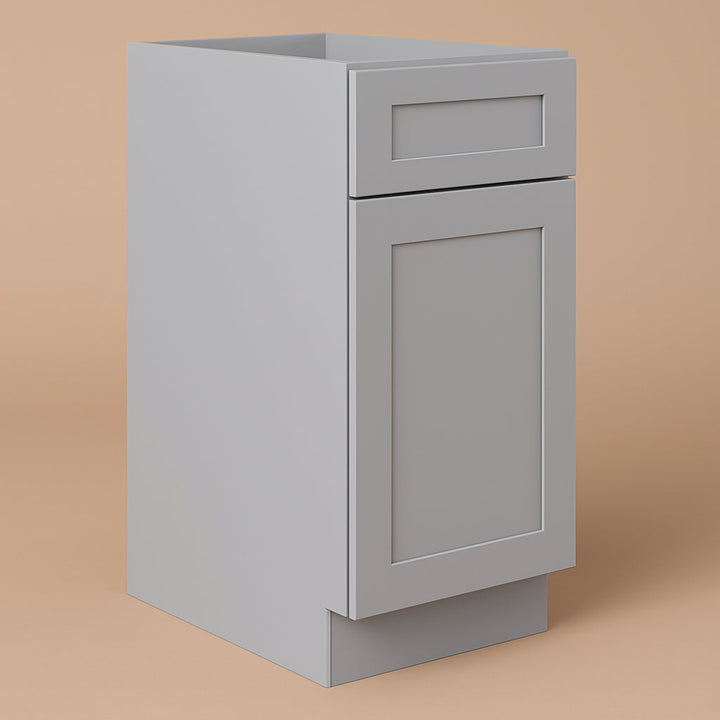 Plywell Shaker Base Cabinet with 1 Door and 1 Drawer, Gray, Ready to Assemble