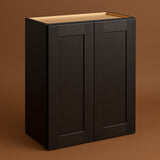 Plywell Shaker Double Door Wall Cabinet with Adjustable Shelves, Espresso