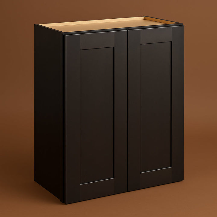 Plywell Shaker Double Door Wall Cabinet with Adjustable Shelves, Espresso