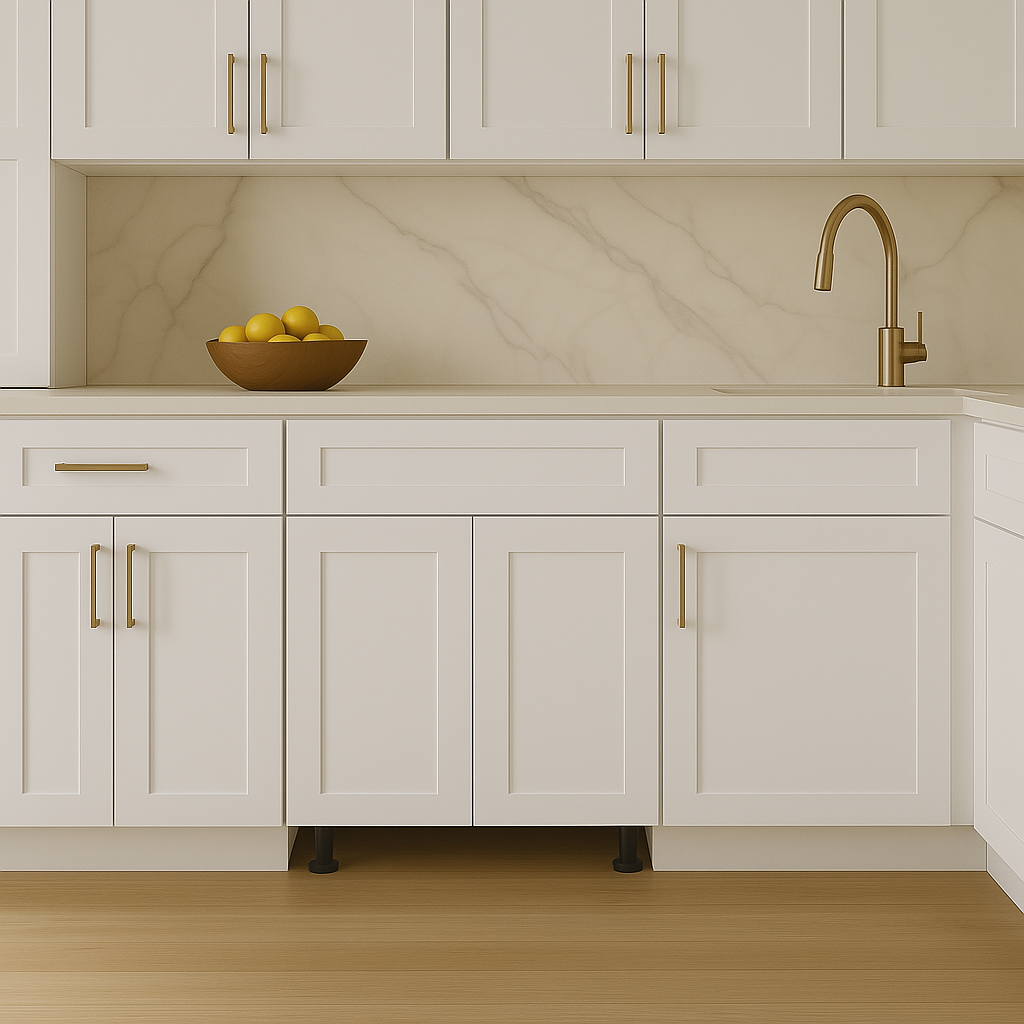 Cambridge Everest White Shaker Base Kitchen Cabinet, Ready to Assemble