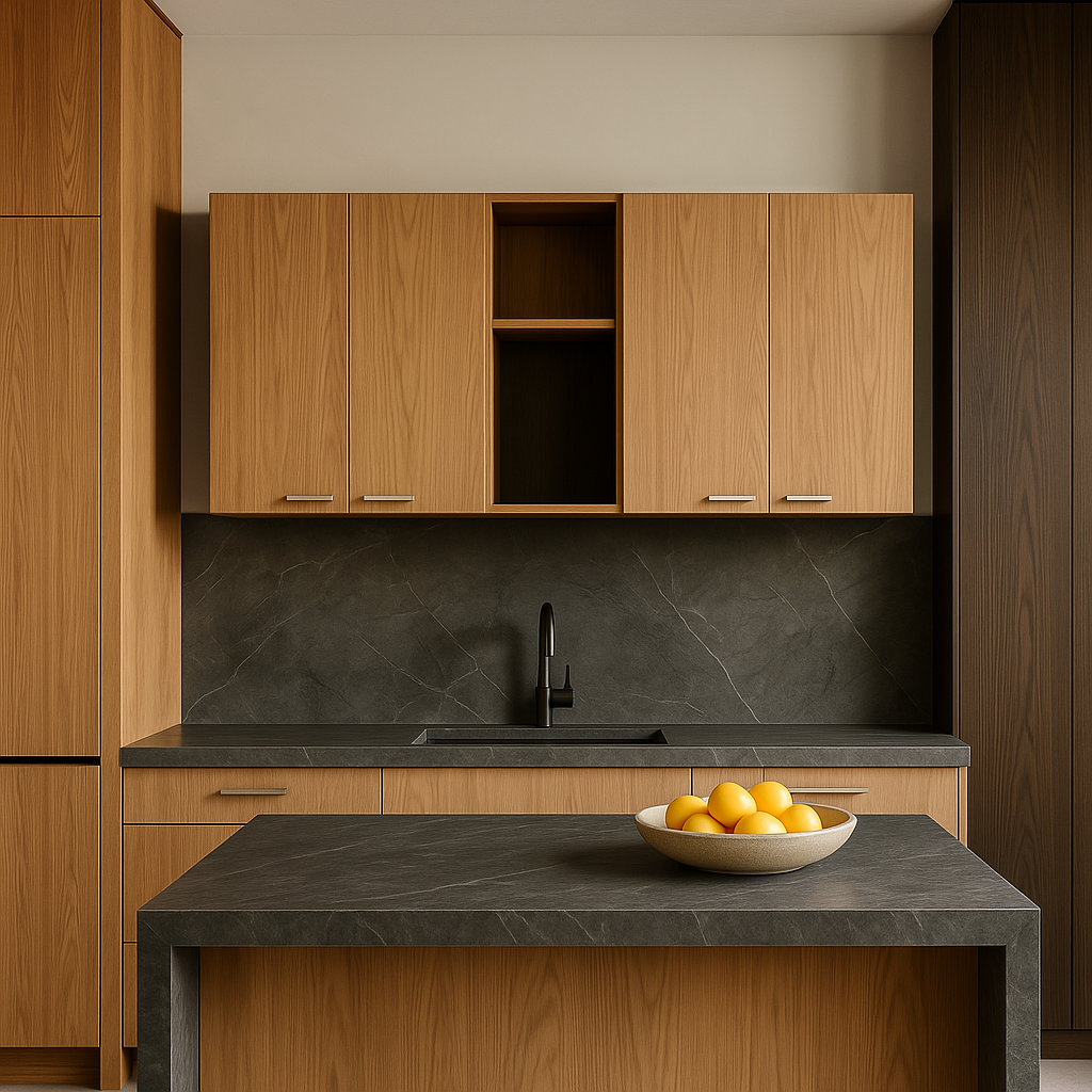 Unbranded Natural Oak 4-Door Wall Kitchen Cabinet, Ready to Assemble